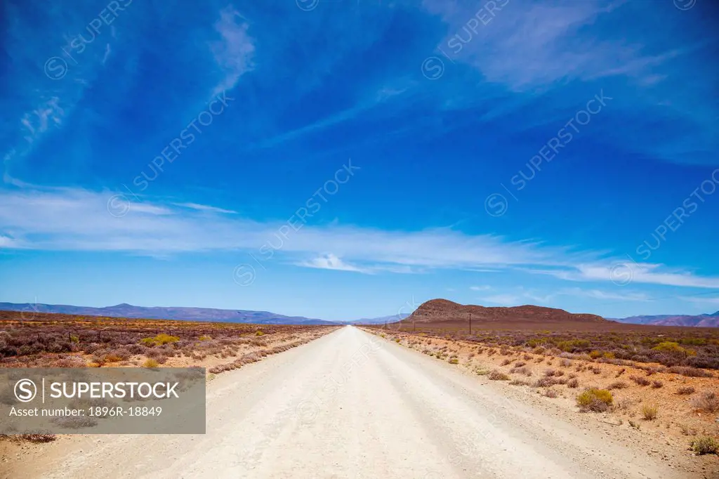 A dirt road through the Great Karoo, Breede River Valley, Breede River Valley, Western Cape Province, South Africa