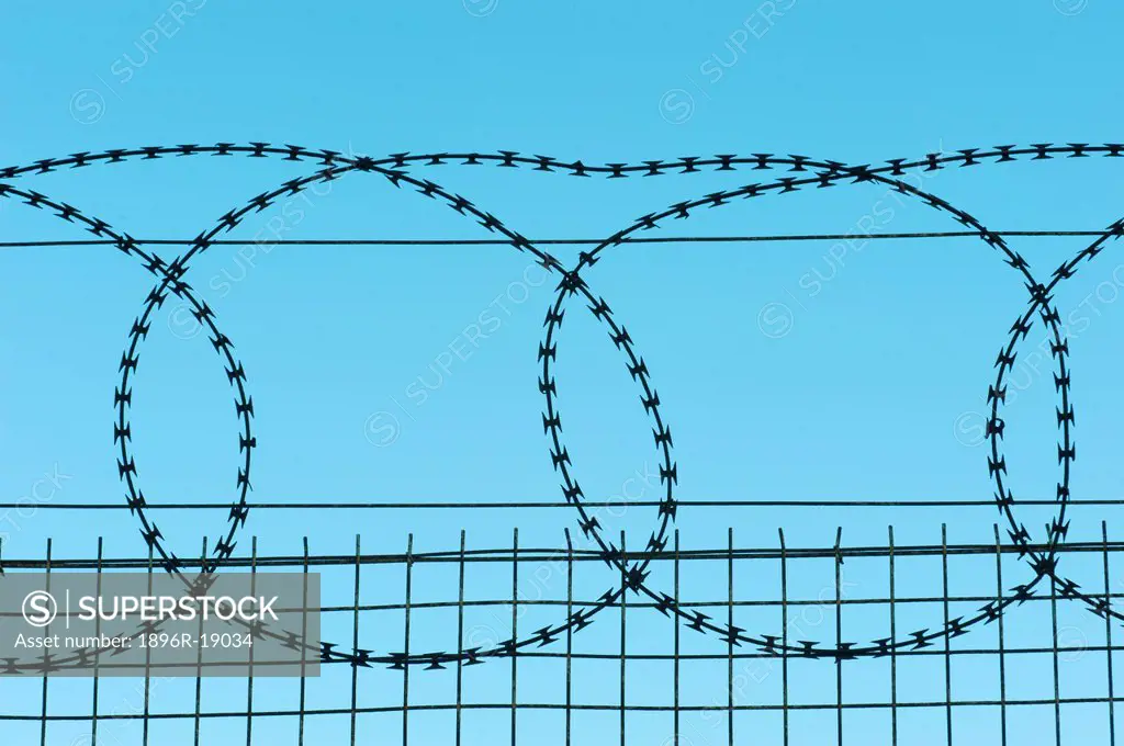 Razor wire security fence, Lansdowne, Cape Town