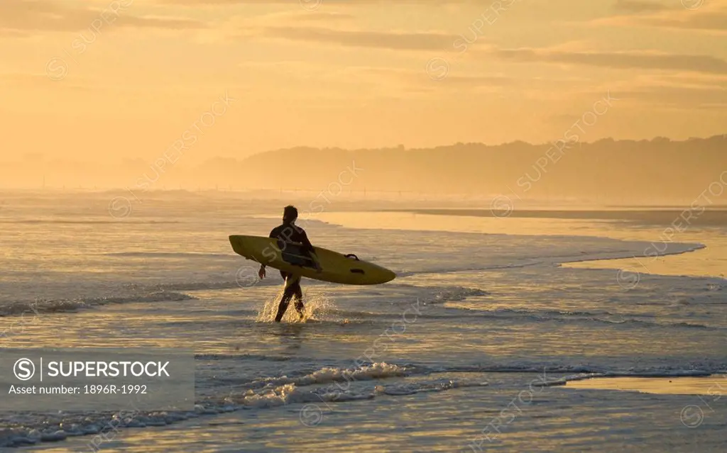 Surfer at the Strand, Western Cape Province, South Africa