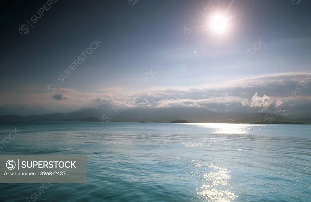 Scenic Portrait of the Sun Over the Atlantic Ocean  Paraci, Brazil, South America