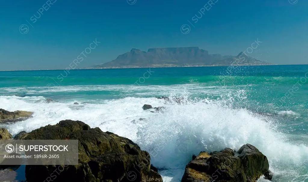 Scenic View of Table Mountain  Bloubergstrand, Western Cape Province, South Africa