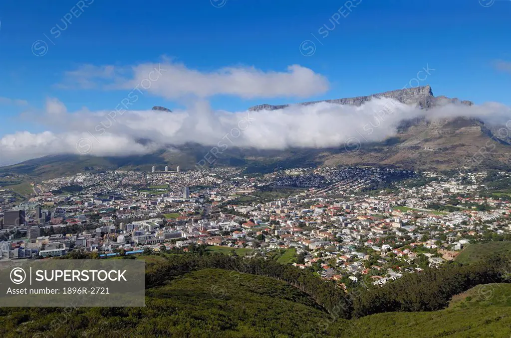 Early Morning View Over Cape Town & Table Mountain  Western Cape Province, South Africa