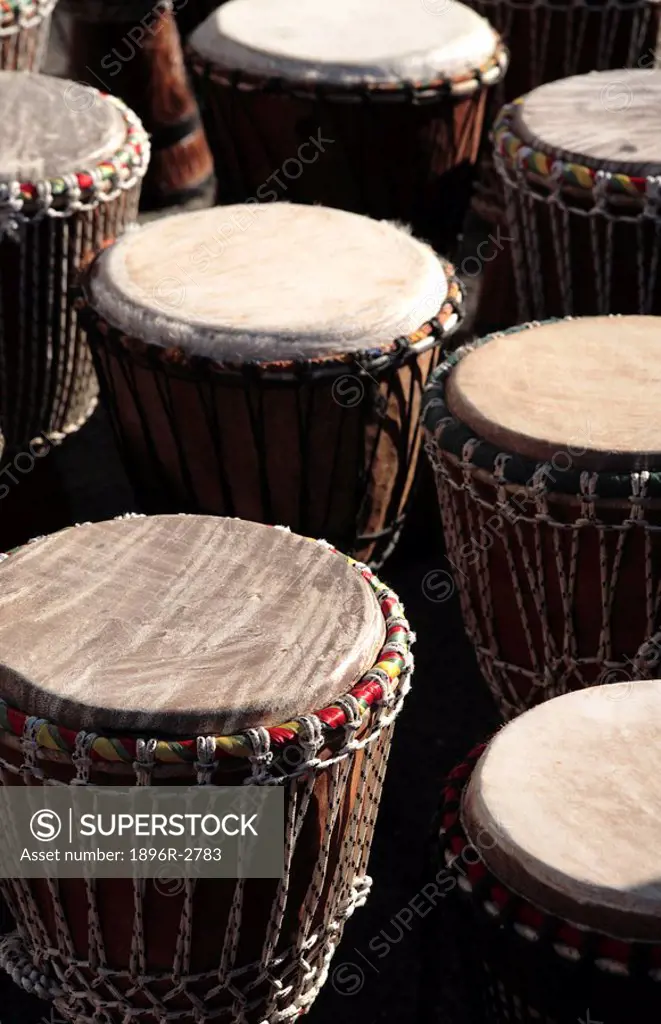 African Djemba Drums - Full Frame  Grahamstown, Eastern Cape Province, South Africa