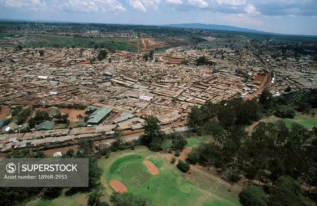 Aerial View Over Slums  Nairobi, Kenya