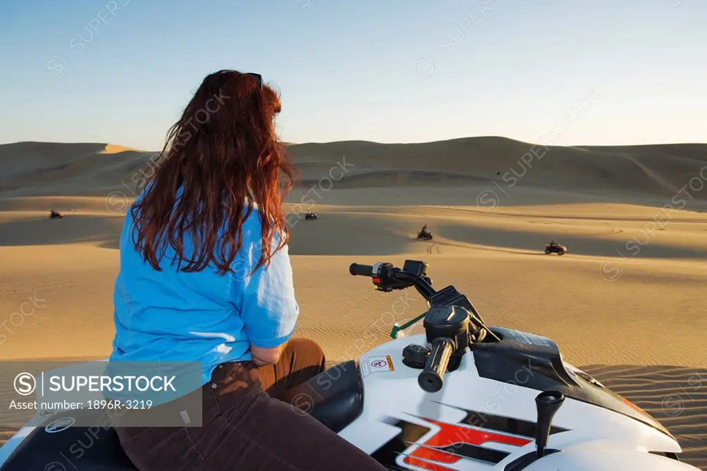 Women on Quadbike in the Desert  Sossusvlei, Namibia, Southern Africa