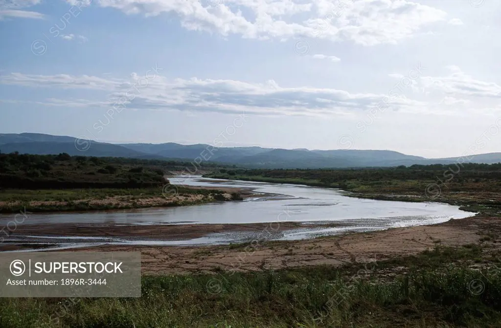 Scenic View of the Meandering Umfolozi River  Hluhluwe Umfolozi Park, Kwa-Zulu Natal Province, South Africa