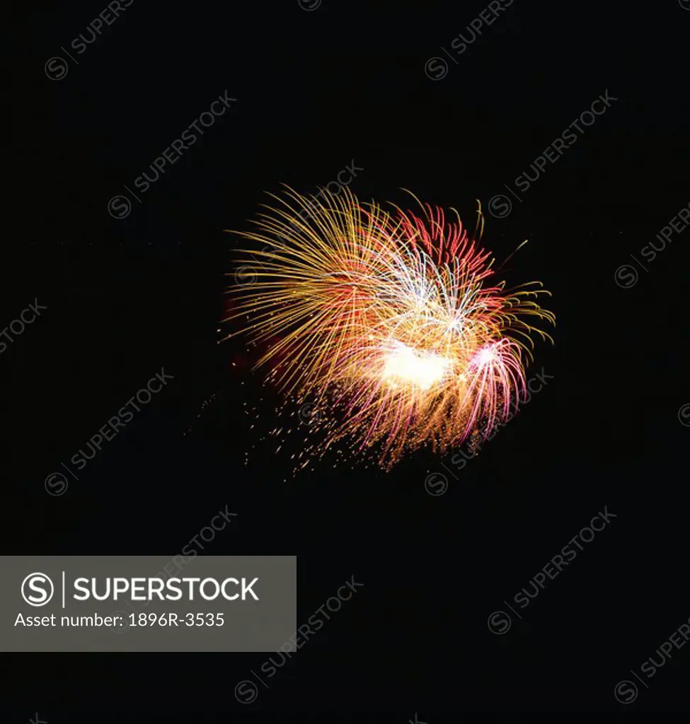 Fireworks Display Against a Night Sky  Dayton, Ohio, United States of America