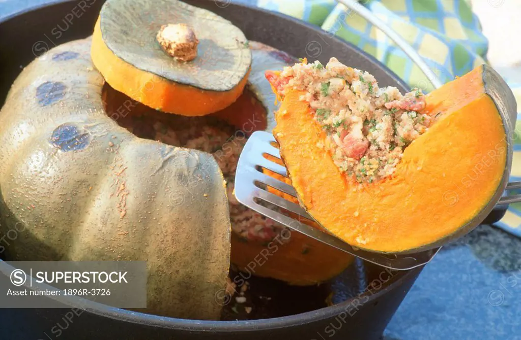 Pumpkin with Parmesan and Bacon Stuffing  Studio Shot