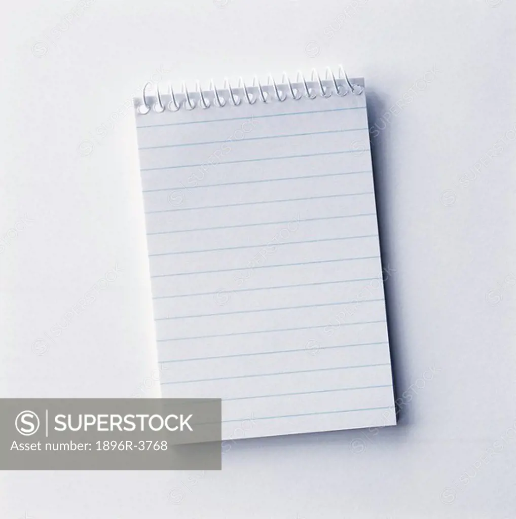 Note Pad on a White Background  Studio Shot