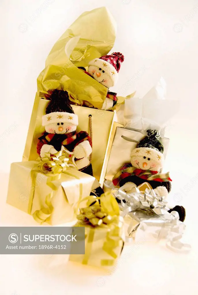 Christmas Decorations and Snowmen  Studio Shot