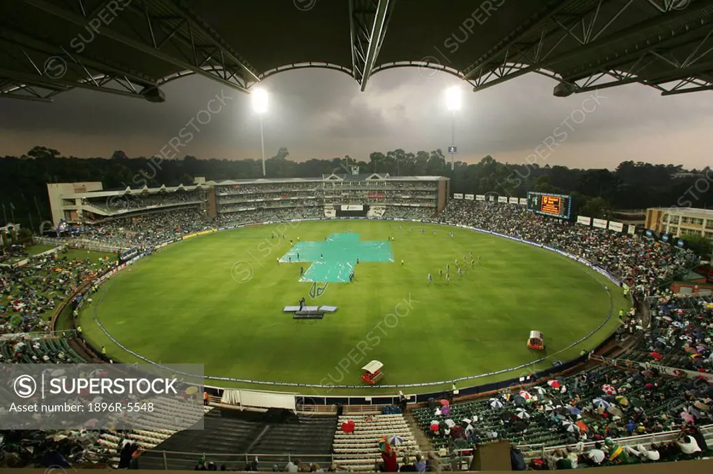 Suspended Play Due to Rain During a Cricket Game  Johannesburg, Gauteng Province, South Africa