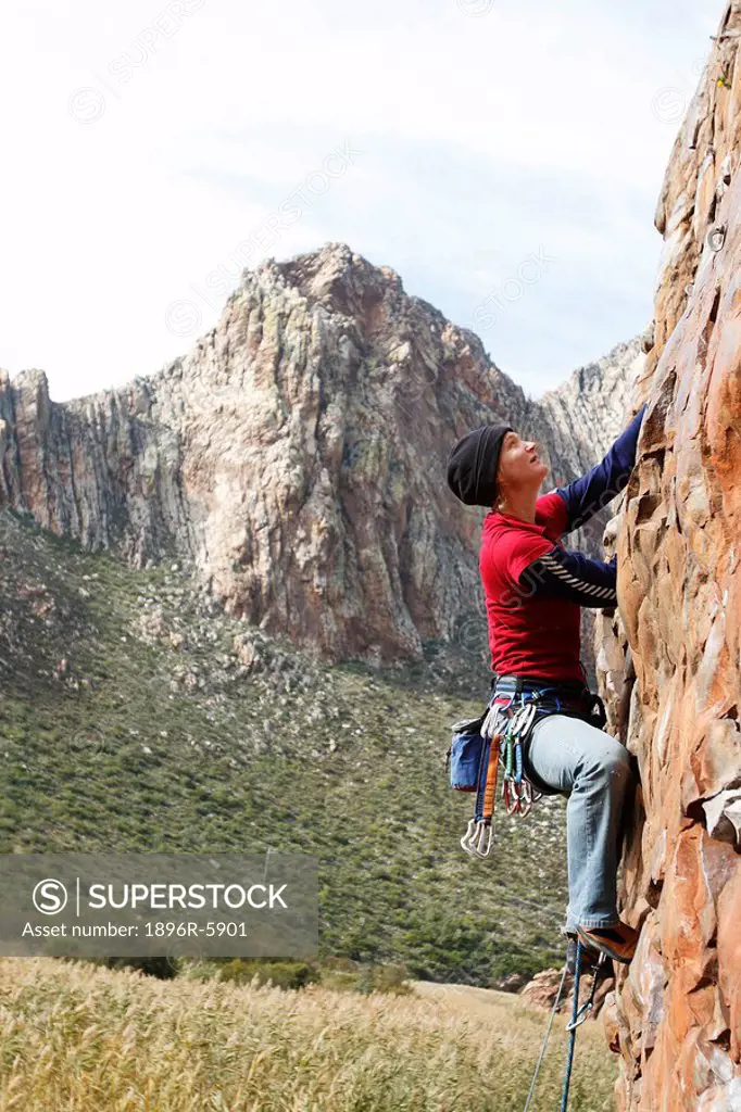 Rock climber, Montagu, Western Cape Province, South Africa