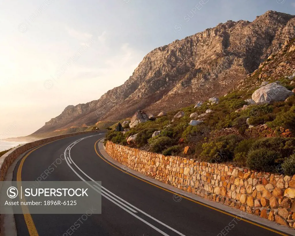 Winding mountain pass, Clarence Drive, Western Cape Province, South Africa