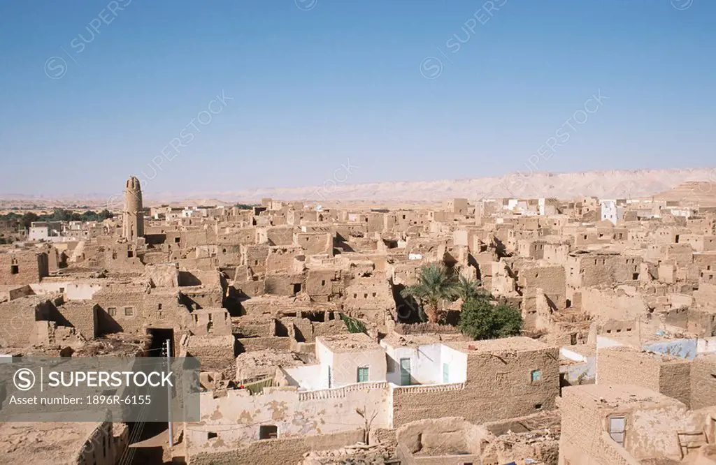 High Angle View of the City of Mut  Western Desert, Egypt