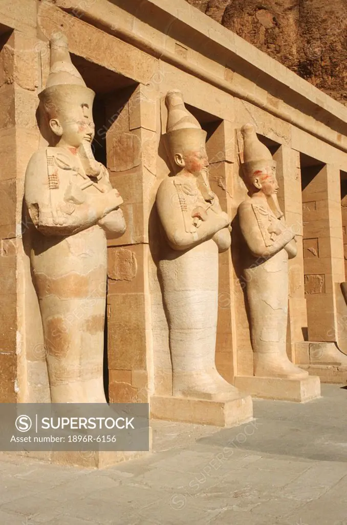 Statues at the Entrance of a Temple  Temple of Hatshepsut, Luxor, Egypt