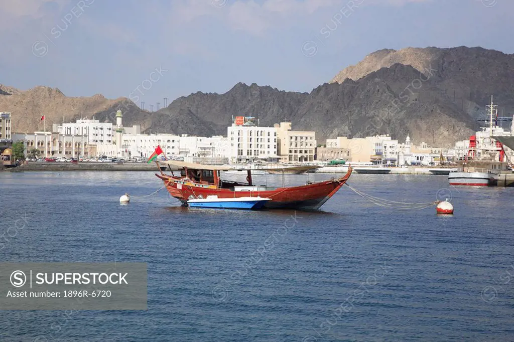 Traditional dhow in Mutrah bay, Oman, UAE