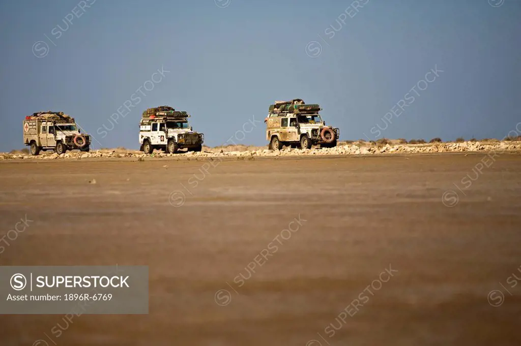 4x4 driving through El Alamein Desert, Egypt