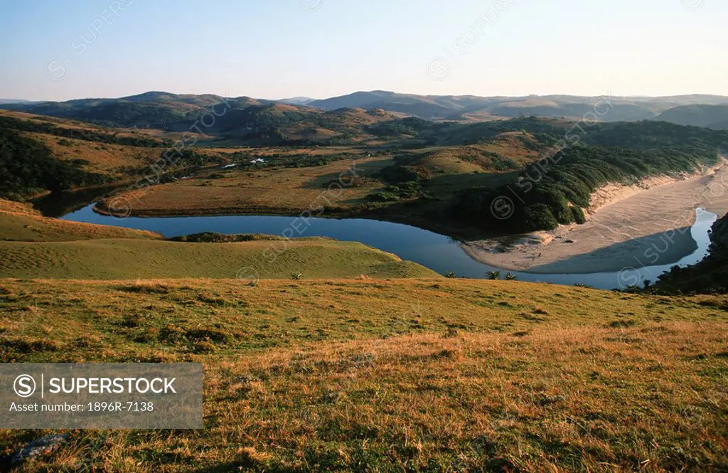 Scenic View of the Meandering Landilie River  Wild Coast, Transkei, South Africa
