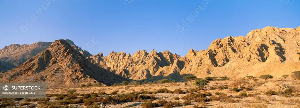 Arid Mountain Scenic  Near Hatta, United Arab Emirates