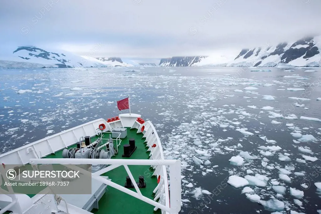 Scenic View of Icebergs From Onboard the M/s Explorer  Antarctica