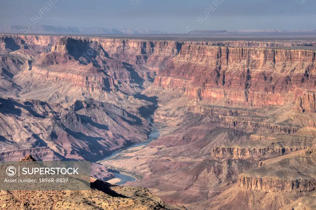 View of canyon and Colorado River from Lipan Point, Grand Canyon National Park, Arizona, USA