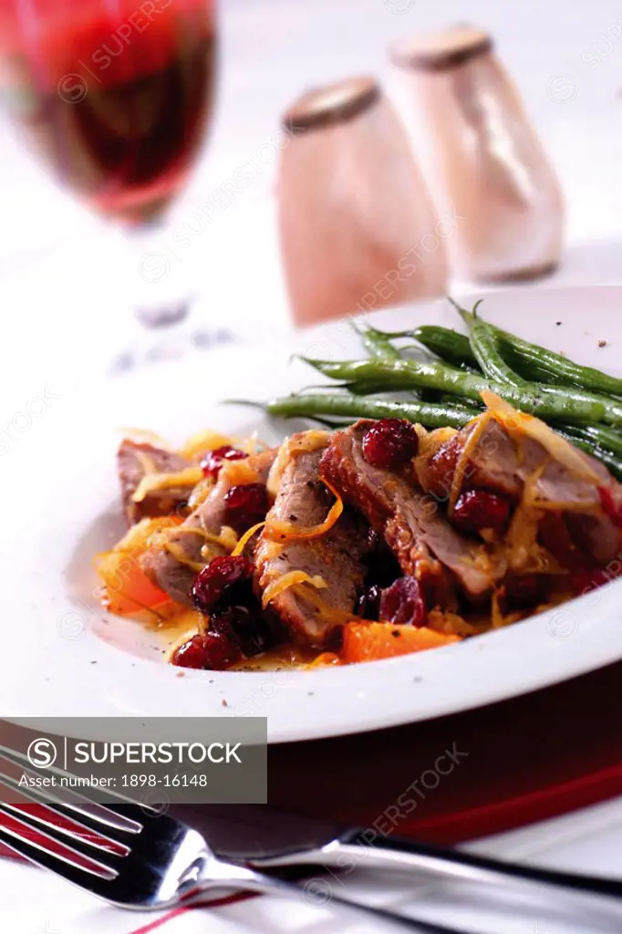Duck with cranberry and orange