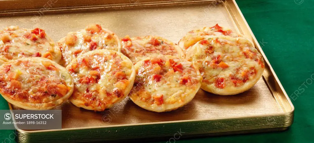 mini cheese and tomato pizzas