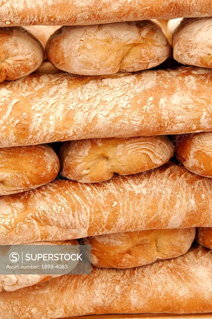 Stacks of ciabatta bread