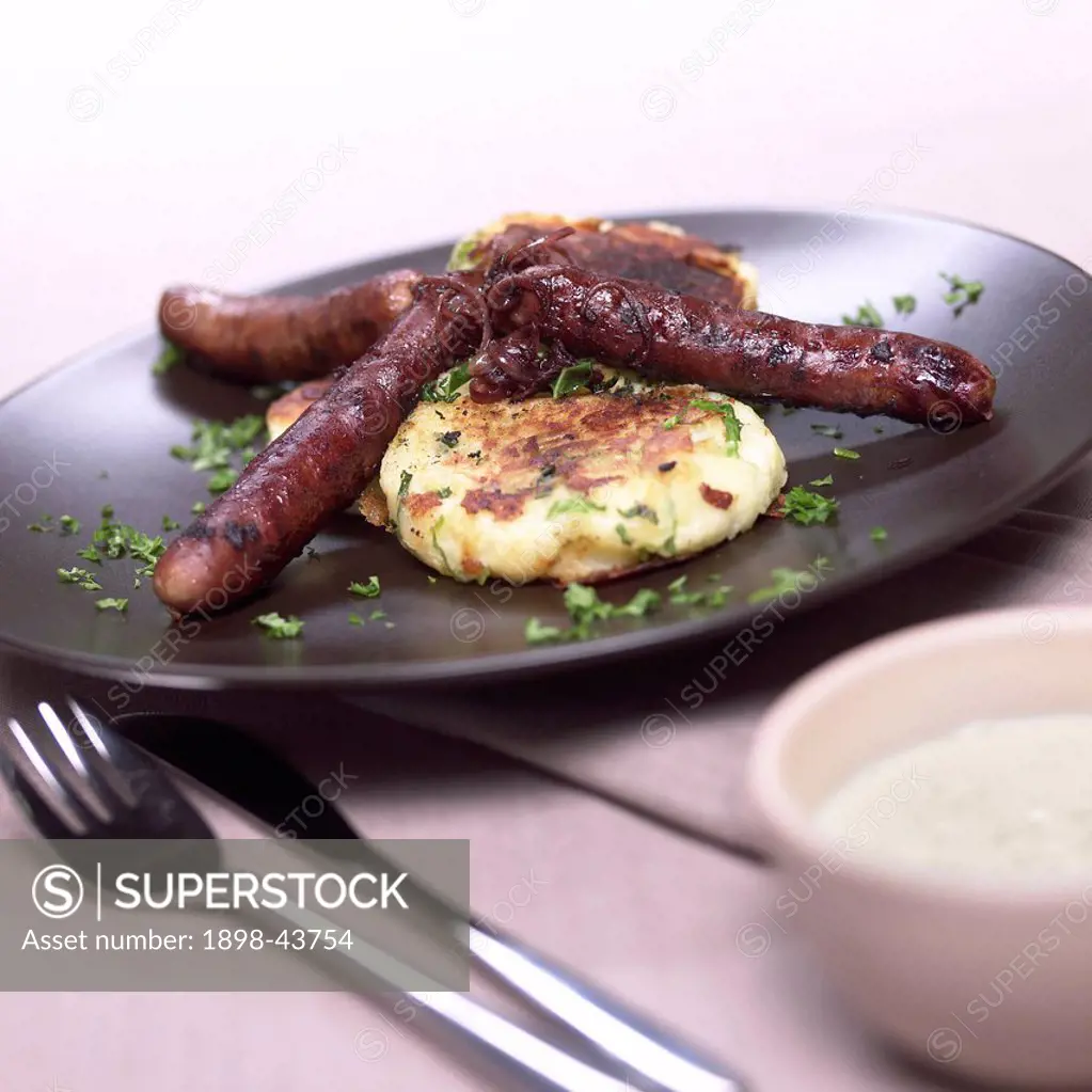 Sausages and fried potato