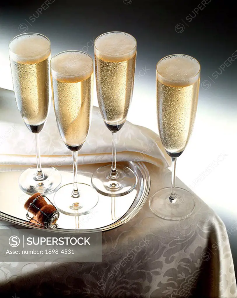 Champagne on a tray
