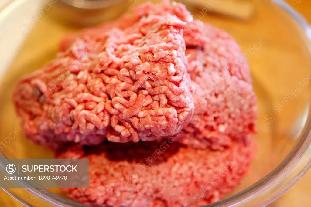 Raw Minced Meat in bowl