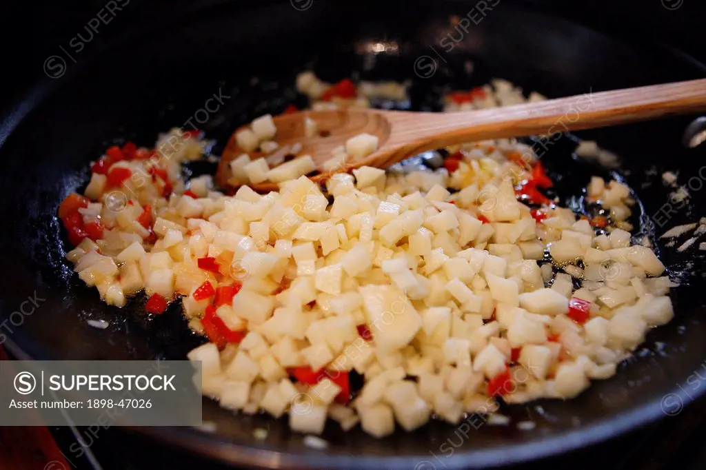 Frying Onions in Pan