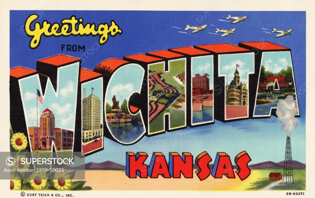 Greeting Card from Wichita, Kansas. ca. 1940, Wichita, Kansas, USA, TANNER MC FALL, INCORPORATED, WICHITA, KANSAS 