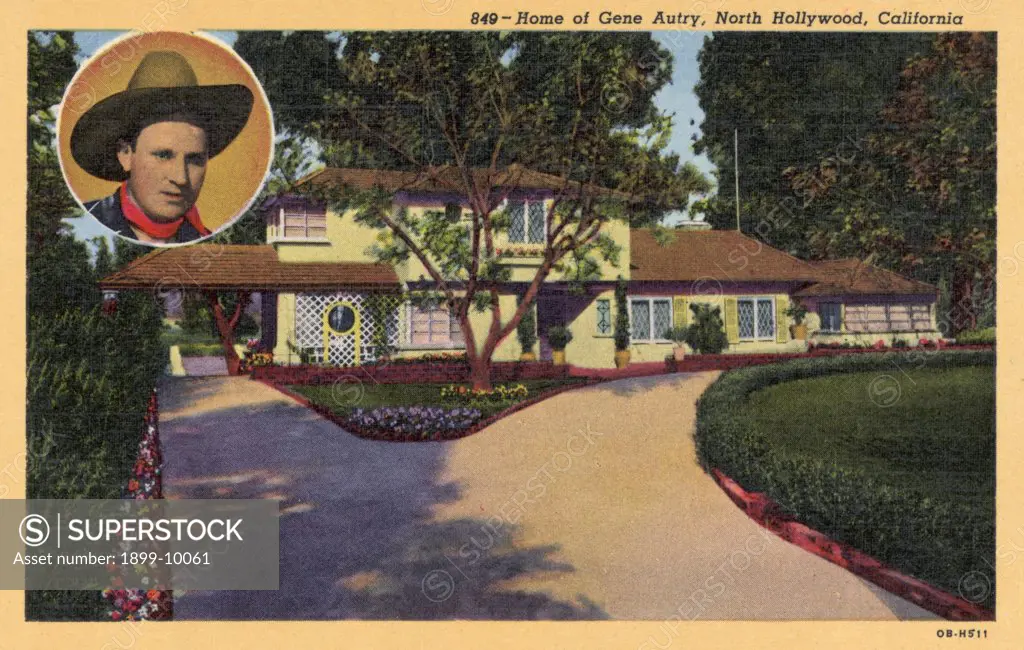 Home of Gene Autry. ca. 1940, Hollywood, Los Angeles, California, USA, 849-Home of Gene Autry, North Hollywood, California 