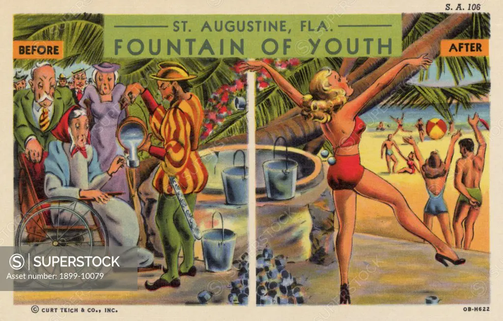 Advertisement for St. Augustine, Florida. ca. 1940, St. Augustine, Florida, USA, Advertisement for St. Augustine, Florida 