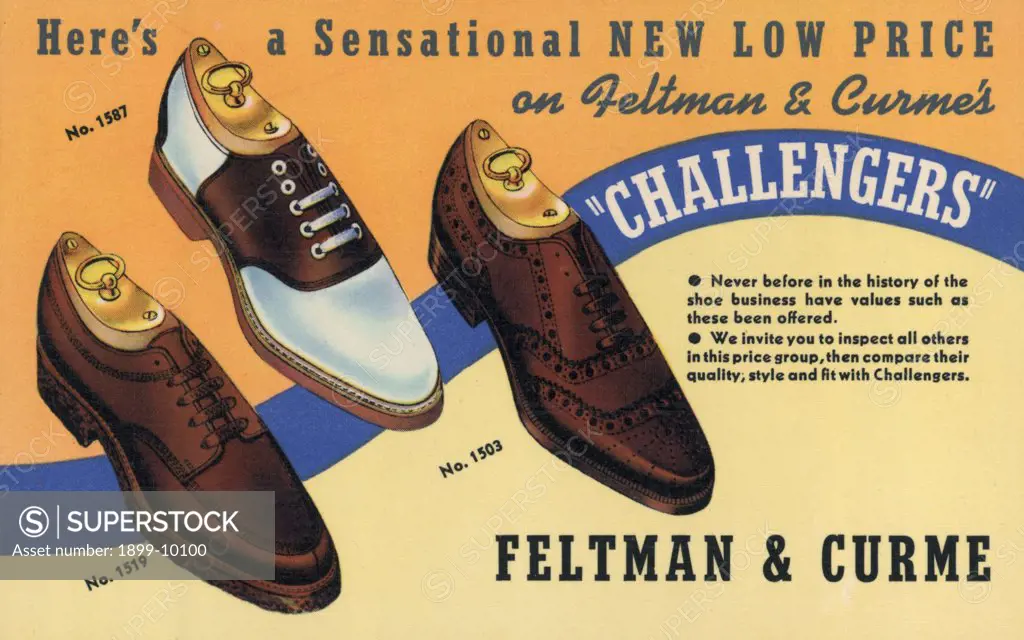 Advertisement for Feltman & Curme Shoes. ca. 1940, Advertisement for Feltman & Curme Shoes 