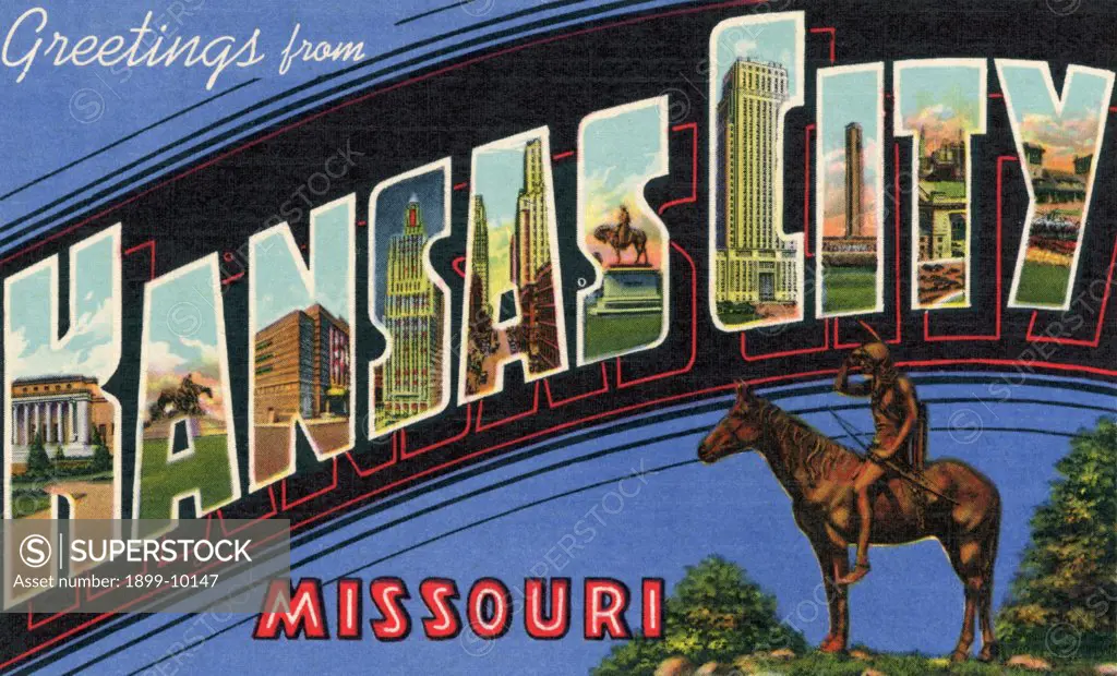 Greeting Card from Kansas City, Missouri. ca. 1941, Kansas City, Missouri, USA, Greeting Card from Kansas City, Missouri 