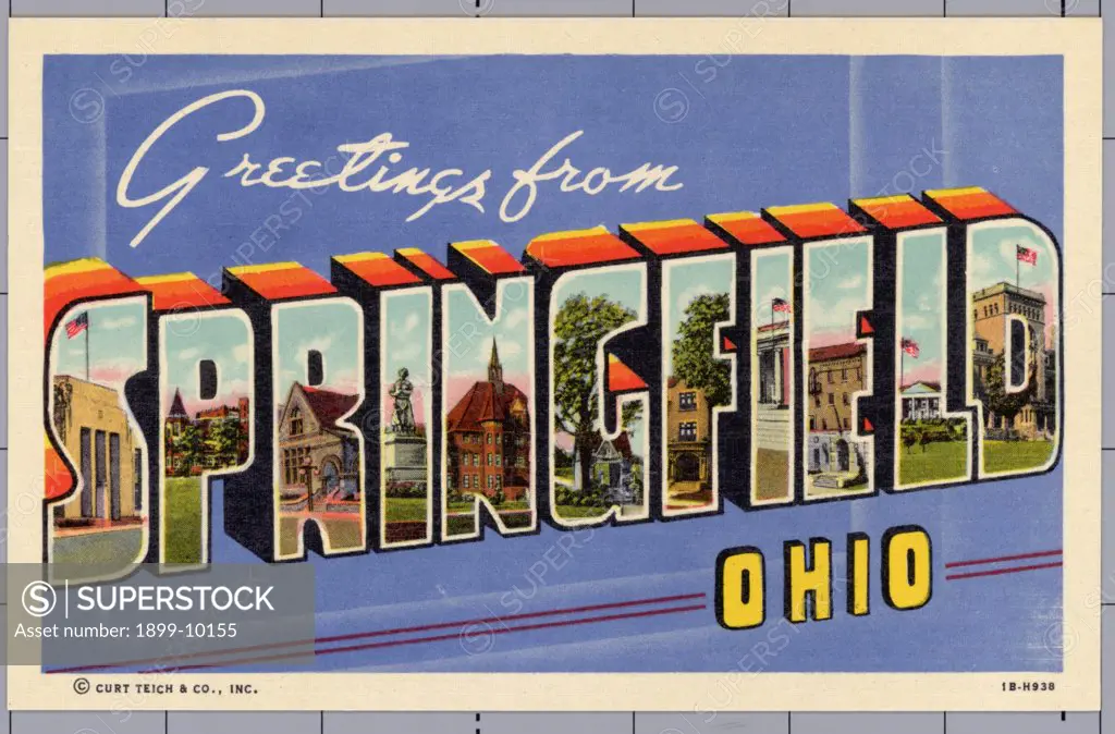 Greeting Card from Springfield, Ohio. ca. 1941, Springfield, Ohio, USA, Greeting Card from Springfield, Ohio 