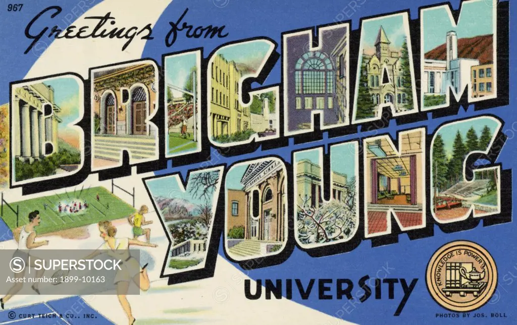 Greeting Card from Brigham Young University. ca. 1941, Salt Lake City, Utah, USA, Greeting Card from Brigham Young University 
