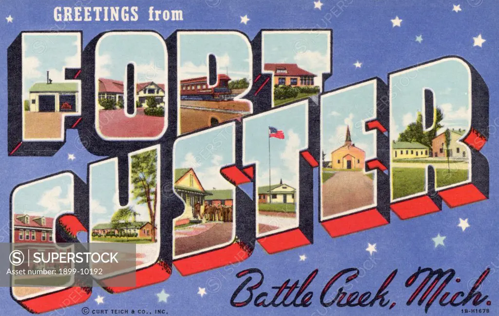 Greeting Card from Fort Custer. ca. 1941, Battle Creek, Michigan, USA, Greeting Card from Fort Custer 