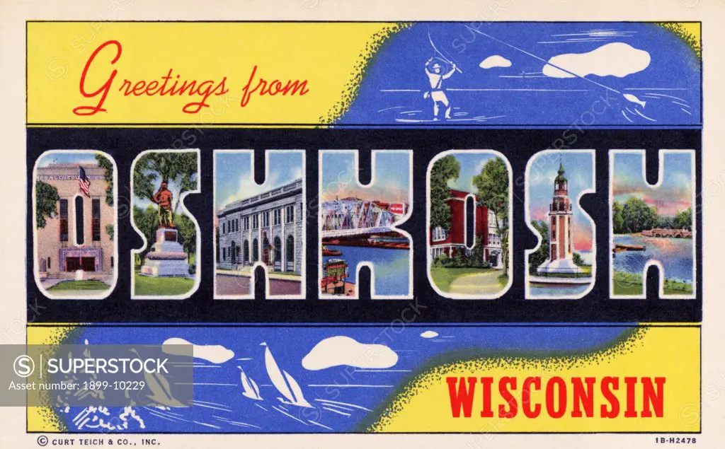 Greeting Card from Oshkosh, Wisconsin. ca. 1941, Oshkosh, Wisconsin, USA, Greeting Card from Oshkosh, Wisconsin 