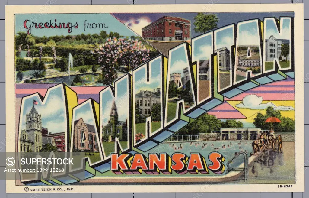 Greeting Card from Manhattan, Kansas. ca. 1943, Manhattan, Kansas, USA, Greeting Card from Manhattan, Kansas 