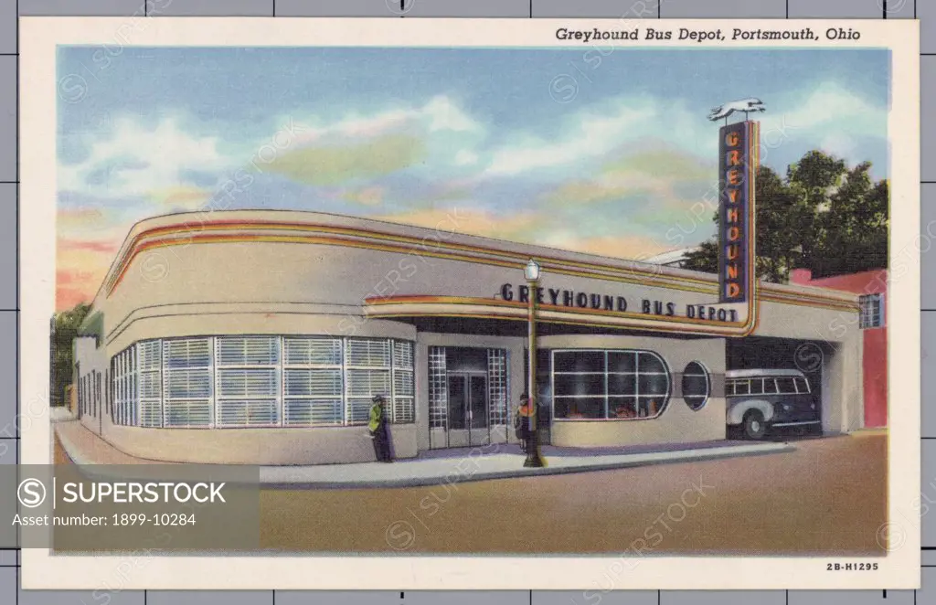 Greyhound Bus Depot. ca. 1942, Portsmouth, Ohio, USA, Greyhound Bus Depot, Portsmouth, Ohio 