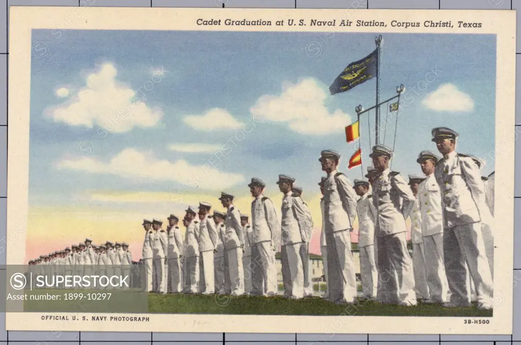 Cadet Graduation at US Naval Air Station. ca. 1943, Corpus Christi, Texas, USA, Cadet Graduation at U.S. Naval Air Station, Corpus Christi, Texas 