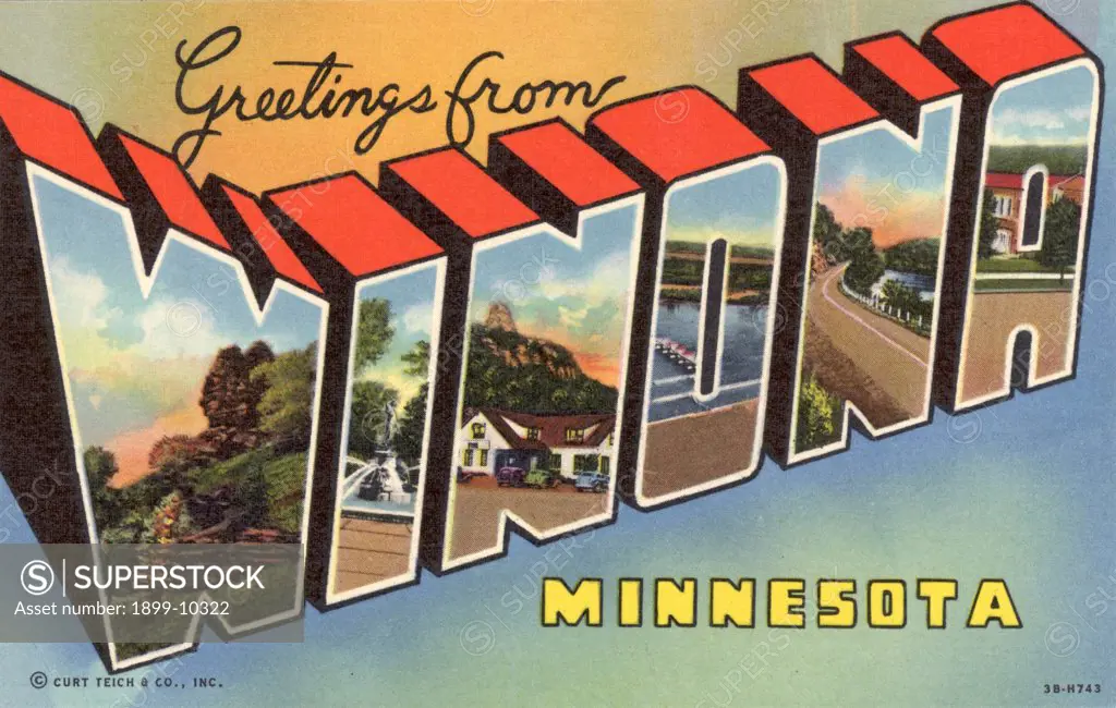 Greeting Card from Winona, Minnesota. ca. 1943, Winona, Minnesota, USA, Greeting Card from Winona, Minnesota 