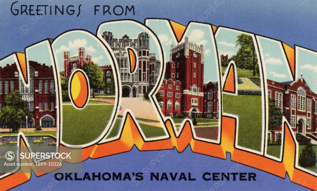 Greeting Card from Norman, Oklahoma. ca. 1943, Norman, Oklahoma, USA, Greeting Card from Norman, Oklahoma 
