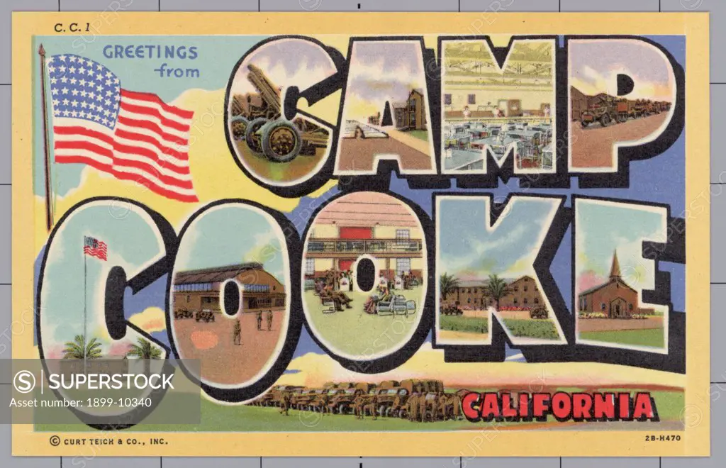 Greeting Card from Camp Cooke. ca. 1942, California, USA, Greeting Card from Camp Cooke 