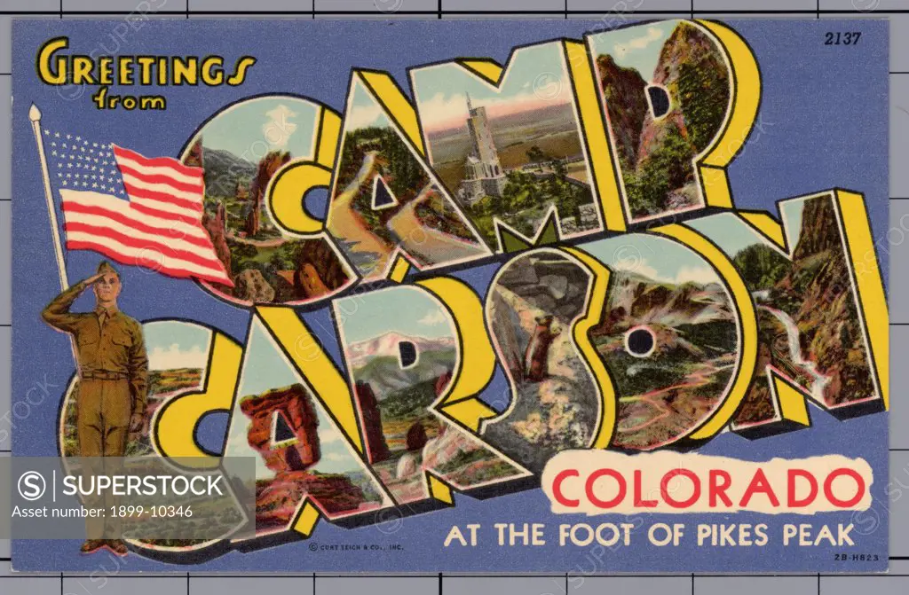 Greeting Card from Camp Carson. ca. 1942, Colorado, USA, Greeting Card from Camp Carson 