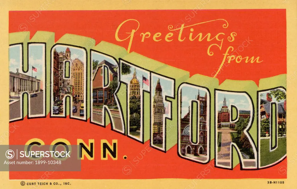 Greeting Card from Hartford, Connecticut. ca. 1943, Hartford, Connecticut, USA, Greeting Card from Hartford, Connecticut 