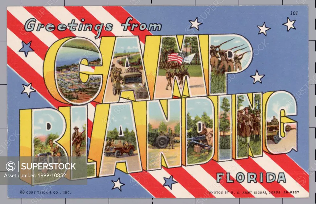 Greeting Card from Camp Blanding. ca. 1942, Florida, USA, Greeting Card from Camp Blanding 